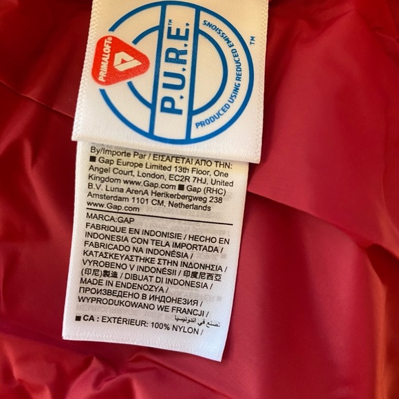 NWT GAP Red Puffer Jacket High
Collar Quilted 1 small petite - Picture 8 of 13